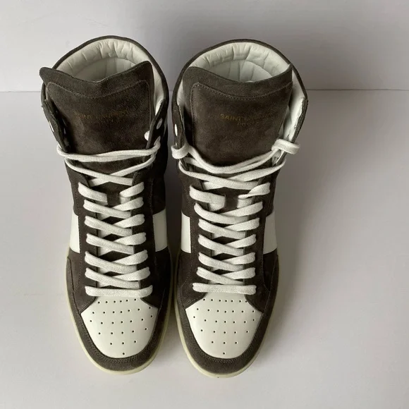 SAINT LAURENT MEN`S SL/10-H COURT CLASSIC HIGH TOP SNEAKERS - Picture 3 of 13